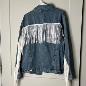 Denim Fringe Jacket - Women
